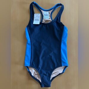 Crewcuts 1 piece color block swimsuit, girls size 6-7